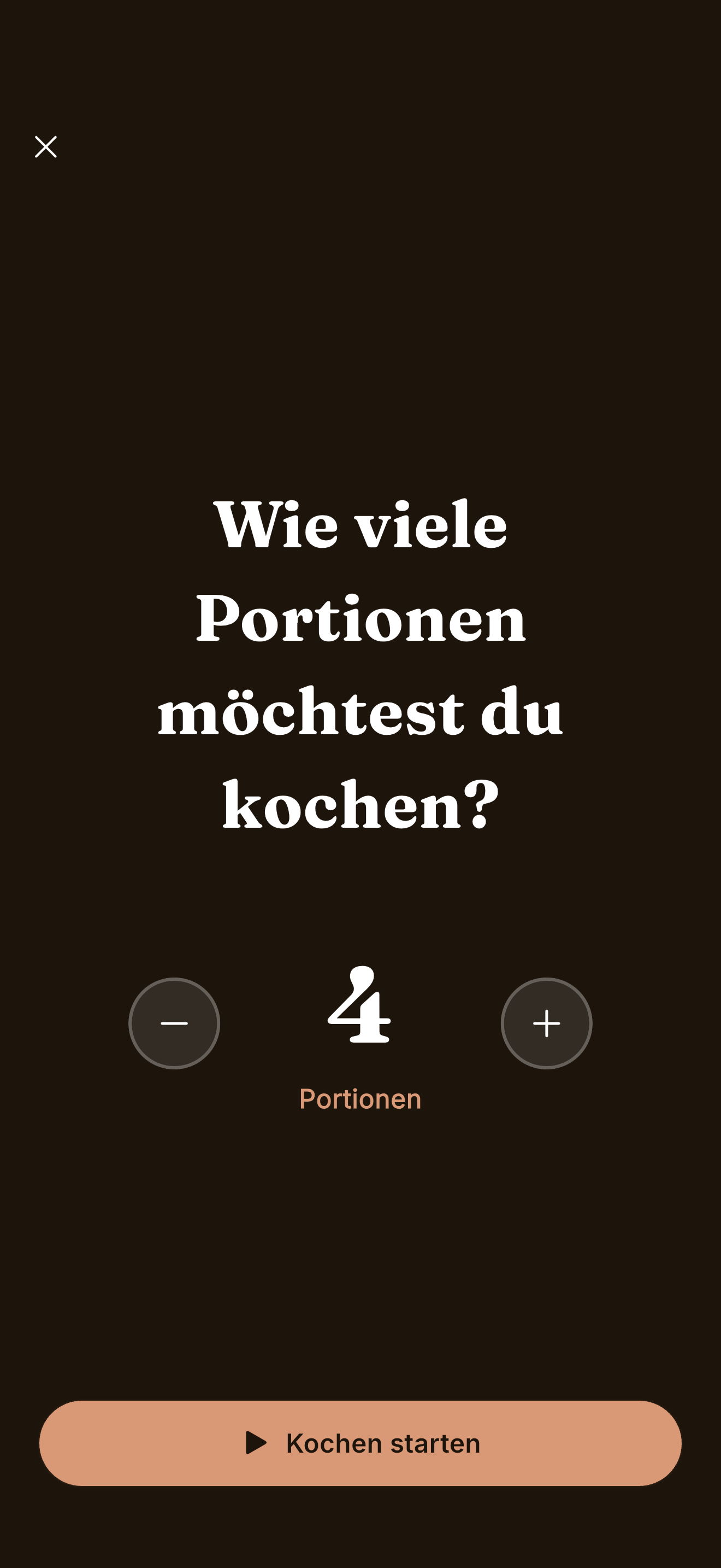 Cove geführter Kochmodus mit Schritt-für-Schritt-Anleitung und Countdown-Timer auf dem iPhone