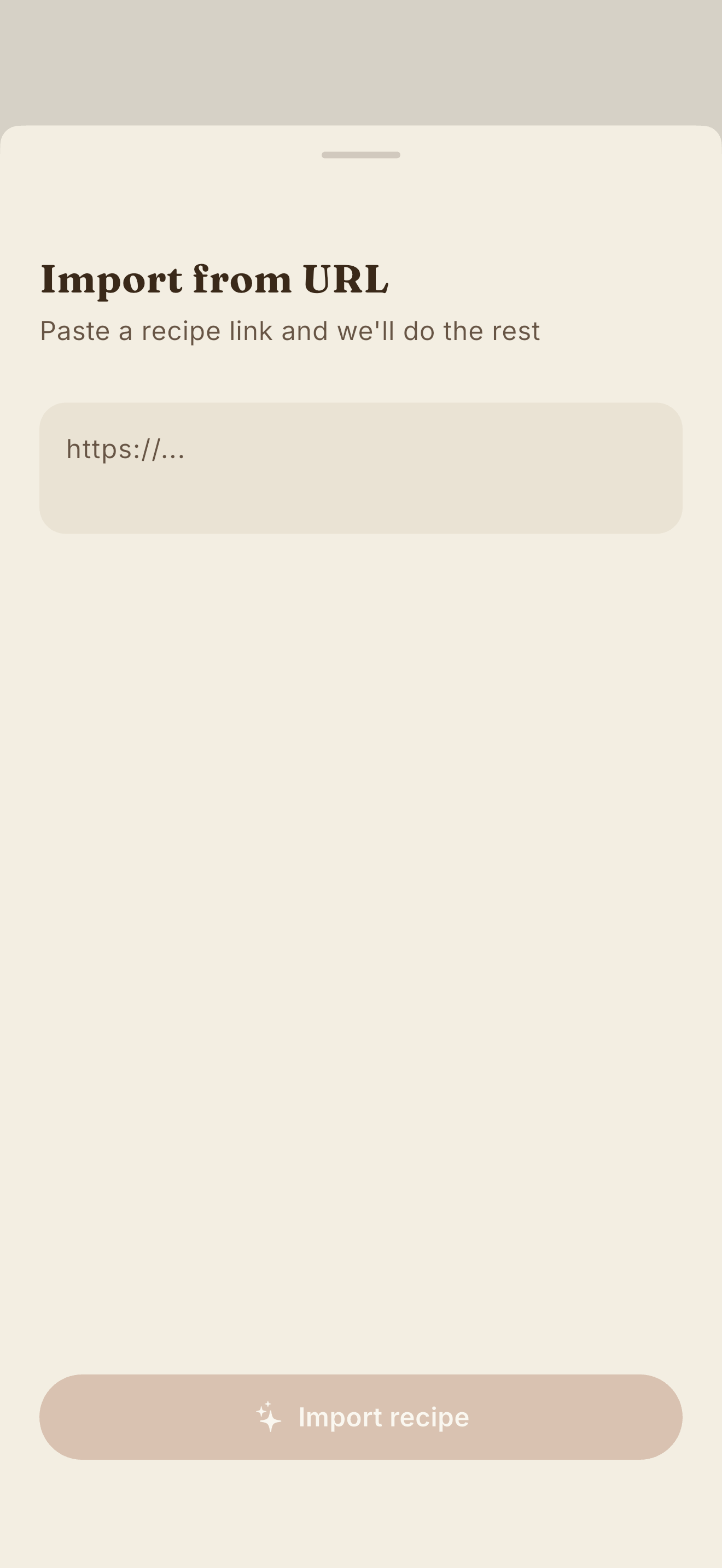 Cove share and import pulling ingredients and steps from a shared recipe link into the cookbook